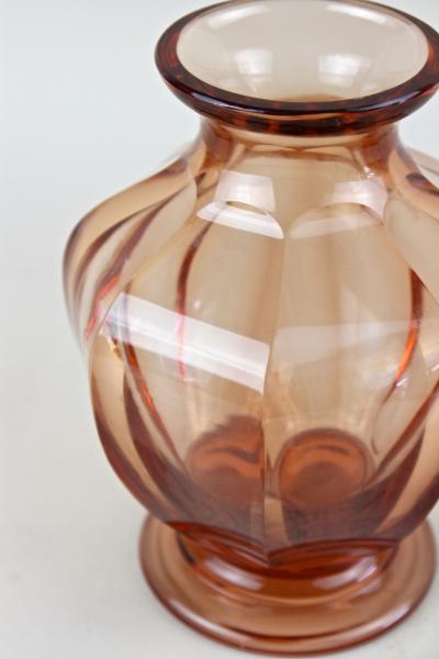 20th Century Art Deco Glass Vase Corall Colored Austria ca 1920