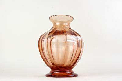 20th Century Art Deco Glass Vase Corall Colored Austria ca 1920
