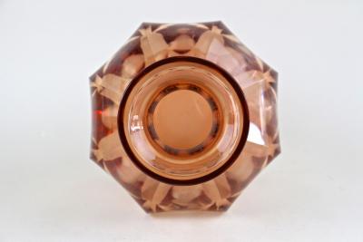 20th Century Art Deco Glass Vase Corall Colored Austria ca 1920