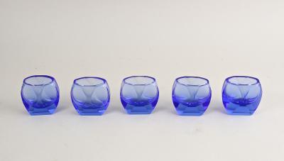 20th Century Art Deco Liquor Set Decanter With 5 Shot Glasses CZ circa 1920