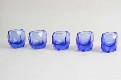 20th Century Art Deco Liquor Set Decanter With 5 Shot Glasses CZ circa 1920