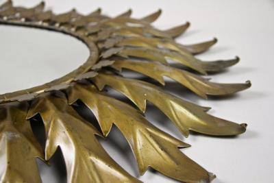 20th Century Art Deco Oval Sunburst Wall Mirror France circa 1920