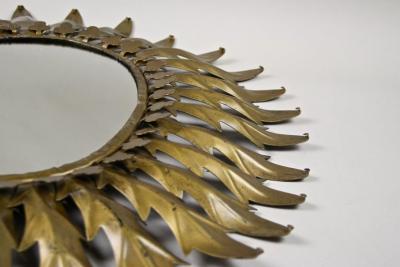 20th Century Art Deco Oval Sunburst Wall Mirror France circa 1920