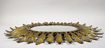 20th Century Art Deco Oval Sunburst Wall Mirror France circa 1920