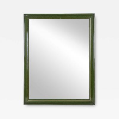 20th Century Art Deco Wall Mirror Olive Green Lacquered Austria circa 1925