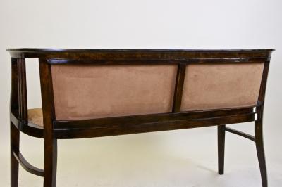 20th Century Art Nouveau Bentwood Bench newly upholstered Austria circa 1910