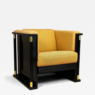 20th Century Art Nouveau Black Armchair School Of Josef Hoffmann AT ca 1910