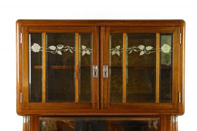 20th Century Art Nouveau Cabinet Buffet by H B ck Mahogany Austria ca 1910