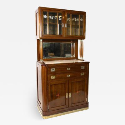 20th Century Art Nouveau Cabinet Buffet by H B ck Mahogany Austria ca 1910