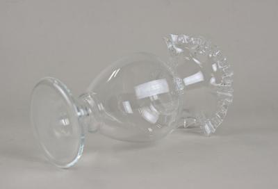 20th Century Art Nouveau Clear Glass Vase Ruffled Edge Austria circa 1910