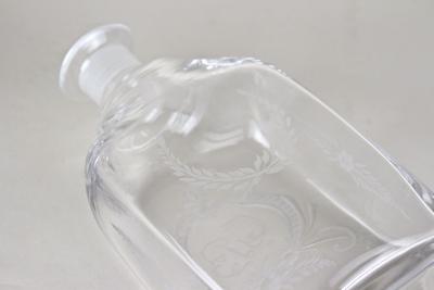 20th Century Art Nouveau Decanter Liquor Glass Bottle Engraved AT ca 1915