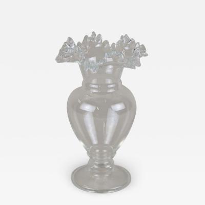 20th Century Art Nouveau Frilly Glass Vase Austria circa 1910