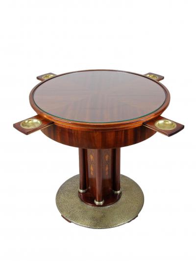 20th Century Art Nouveau Gaming Table Coffee Table Brass Base AT circa 1910