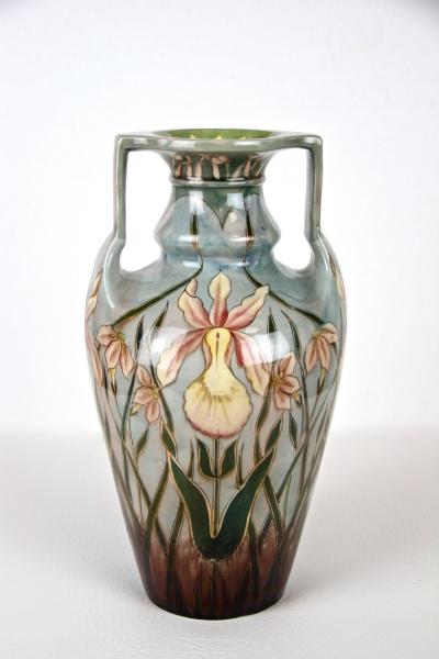 20th Century Art Nouveau Majolica Vase by Gerbing Stephan AT ca 1910