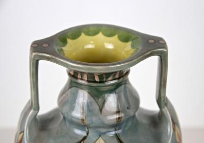 20th Century Art Nouveau Majolica Vase by Gerbing Stephan AT ca 1910