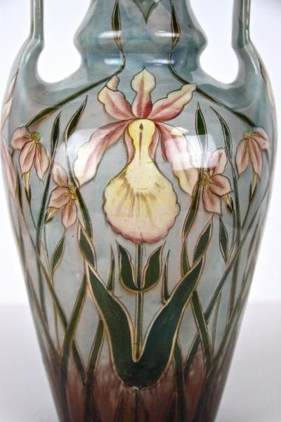 20th Century Art Nouveau Majolica Vase by Gerbing Stephan AT ca 1910