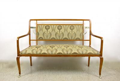 20th Century Art Nouveau Salon Suite With Brass Elements Austria ca 1910