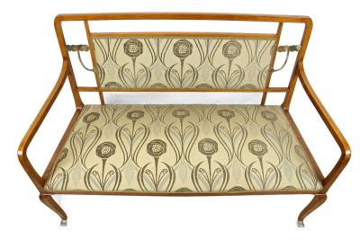 20th Century Art Nouveau Salon Suite With Brass Elements Austria ca 1910