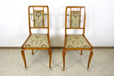 20th Century Art Nouveau Salon Suite With Brass Elements Austria ca 1910
