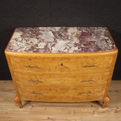 20th Century Birch Wood Dresser with Marble Top