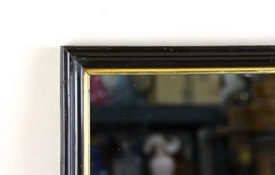 20th Century Black Art Deco Mirror With Gilt Bars Lacquered Austria ca 1920