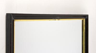 20th Century Black Art Deco Mirror With Gilt Bars Lacquered Austria ca 1920