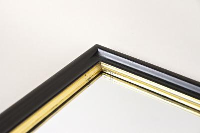 20th Century Black Art Deco Mirror With Gilt Bars Lacquered Austria ca 1920