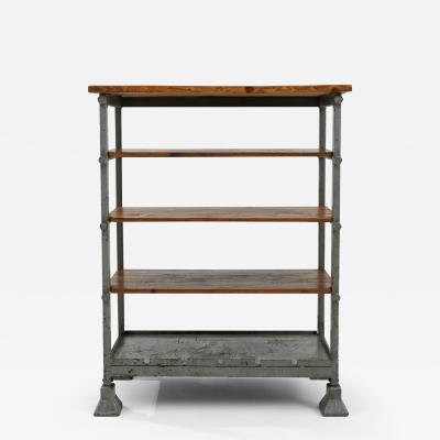 20th Century Central European Metal and Wooden Shelf 