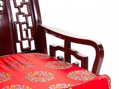 20th Century Chinese Carved Rosewood Pair Armchairs