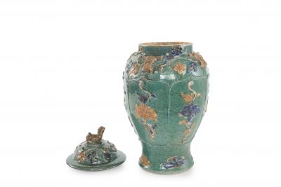 20th Century Chinese Sancai Glazed Covered Jar