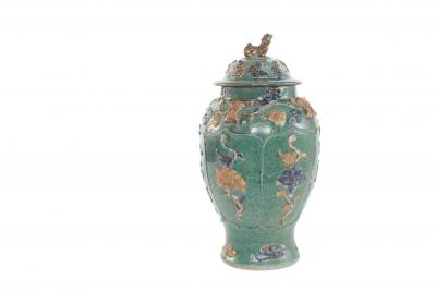 20th Century Chinese Sancai Glazed Covered Jar