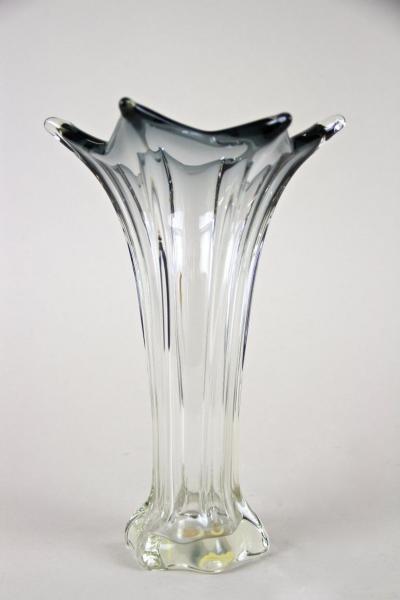 20th Century Clear Murano Glass Vase Vetro Artistico Veneziano Italy ca 1970