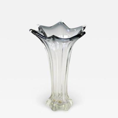 20th Century Clear Murano Glass Vase Vetro Artistico Veneziano Italy ca 1970