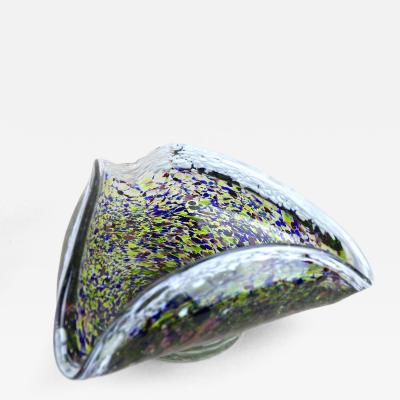 20th Century Colorful Murano Glass Bowl Mouthblown Italy circa 1950