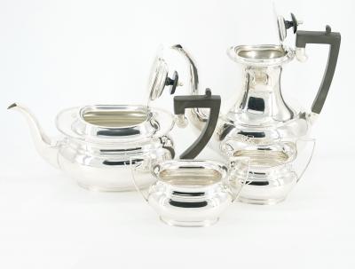 20th Century English Sterling Silver Four Piece Tea Coffee Service