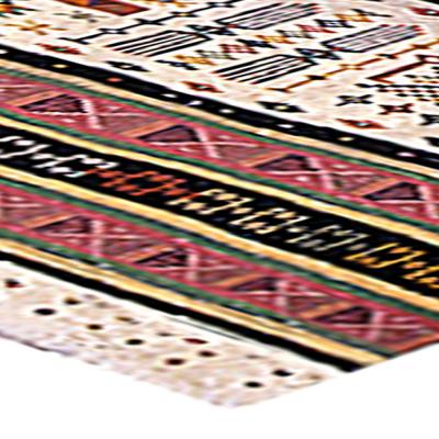 20th Century Folk Turkish Hand Knotted Wool Kilim Pink Black Ivory Yellow Rug