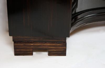 20th Century French Art Deco Curved Vitrine Corner Display Cabinet FR ca 1930