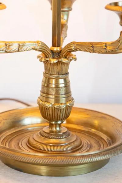 20th Century French Bouillotte Lamp with Black T le Shade