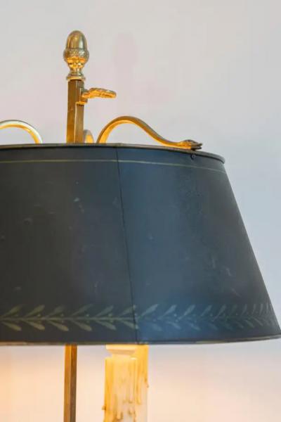 20th Century French Bouillotte Lamp with Black T le Shade