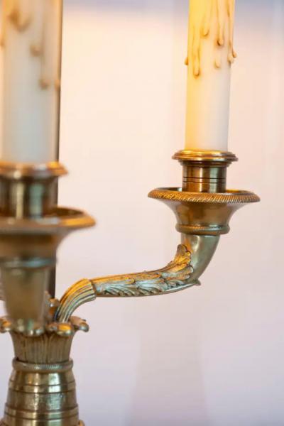 20th Century French Bouillotte Lamp with Black T le Shade