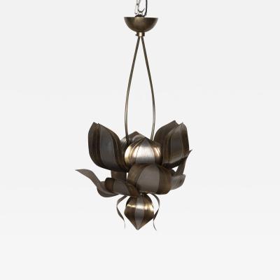 20th Century French Brass and Nickel Chandelier