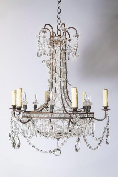 20th Century French Directoire Style Crystal Chandelier