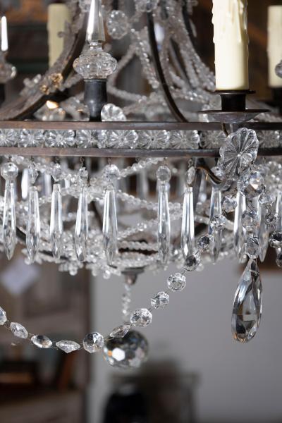 20th Century French Directoire Style Crystal Chandelier