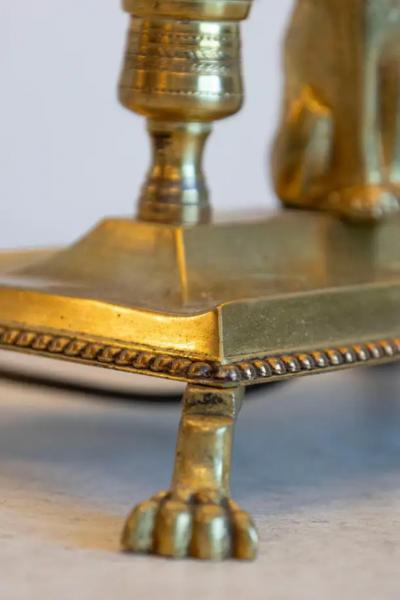 20th Century French Empire Style Bouillotte Lamp with Sphinx Motif