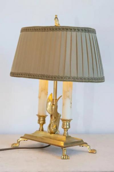 20th Century French Empire Style Bouillotte Lamp with Sphinx Motif