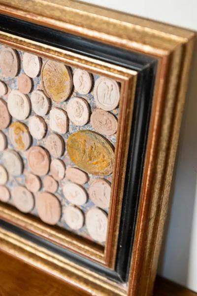 20th Century French Framed Collection of Plaster Cameos