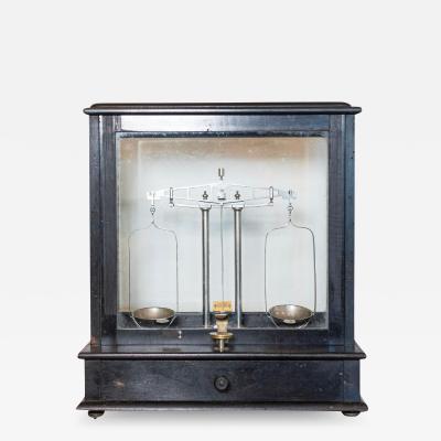 20th Century French Glass Case Scale