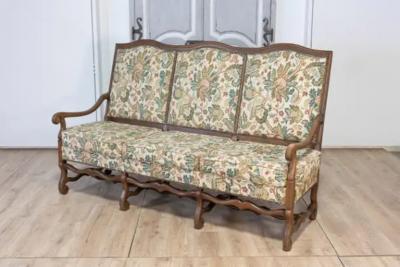 20th Century French Mutton Leg Walnut Sofa
