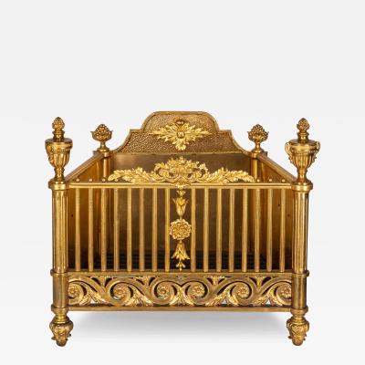 20th Century French Ormolu Fireplace Wood Burner c 1900