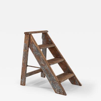 20th Century French Wooden Step Ladder